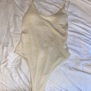 White low back one piece swimsuit